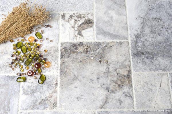 Silver Brushed & Chipped Edge Travertine