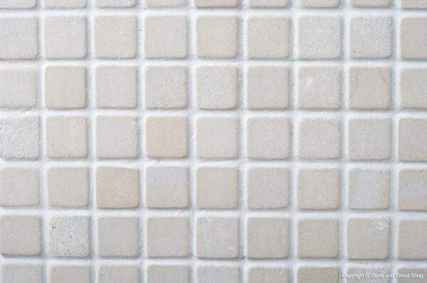 White Tumbled Limestone Mosaic 23 x 23