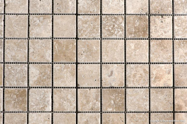 Noce Tumbled Travertine Mosaic