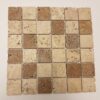 Light Noce Tumbled Travertine Mosaic sample