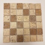 Light Noce Tumbled Travertine Mosaic